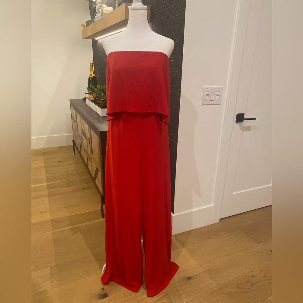 DO+BE Collection Red strapless jumpsuit - size L  (NEW with tags)